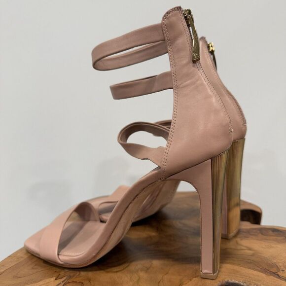 Donna Karan Shoes - Donna Karan New York Heels Pumps Gold Platforms Shoes Beige Leather US 9